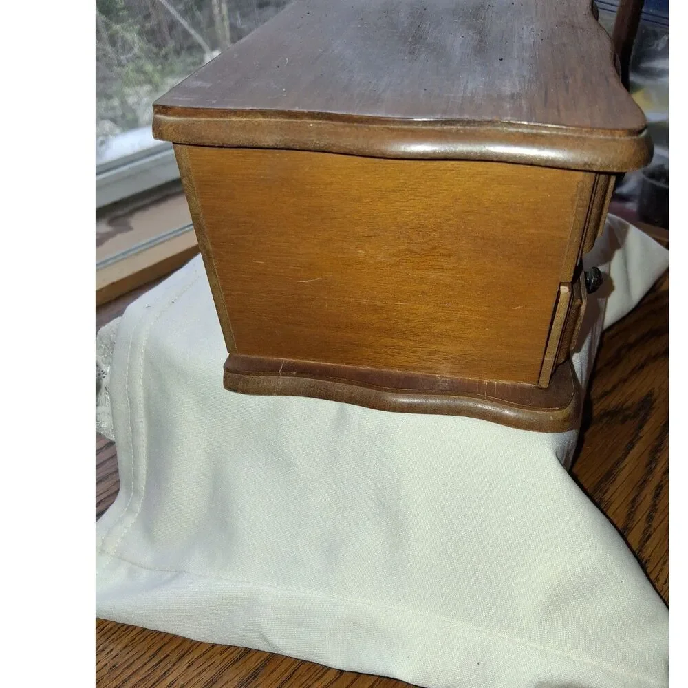 Vintage Himark jewelry chest 2 drawer small wood jewelry box